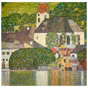 Houses at Unterach on the Attersee Art Print by Gustav Klimt